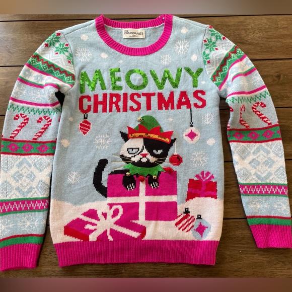 Ugly Christmas Sweater, Meowy Christmas, Women’s Size M(8-10), NWT, - Picture 1 of 7